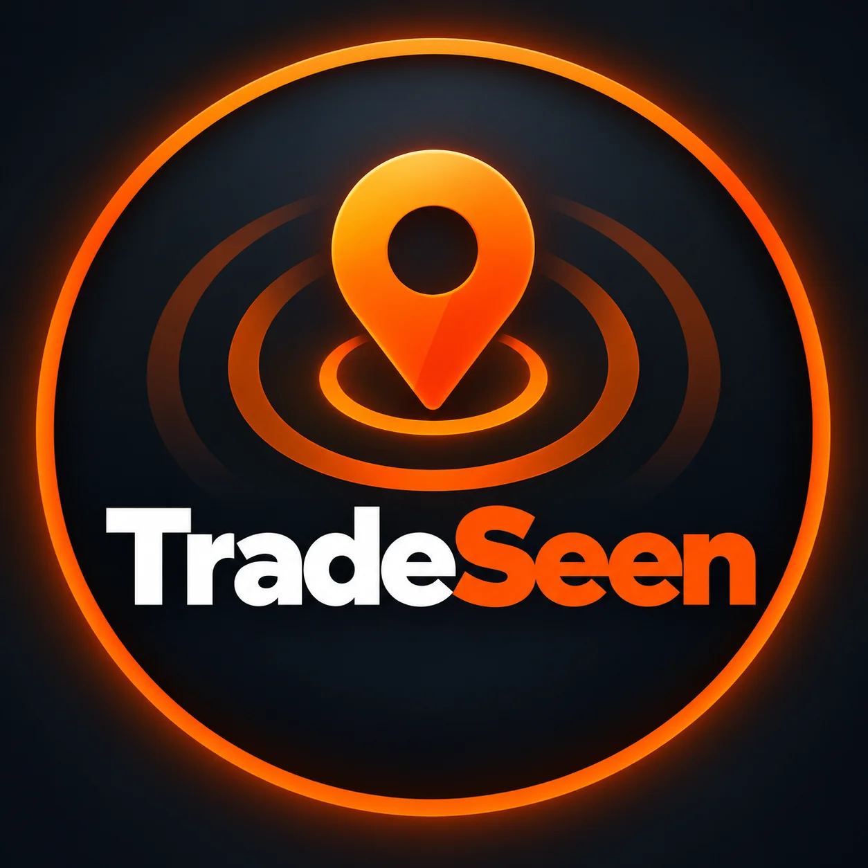 TradeSeen orange location pin brand emblem